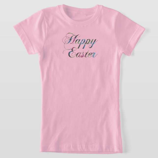 Farbenfrohe Typografie Happy Oster T - Shirt (Ablage )