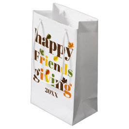 Farbenfrohe Typografie, Herbstblätter Friendsgivin Kleine Geschenktüte