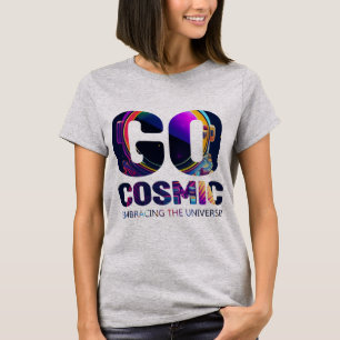 Farbenfrohe Typografie: Kosmisches Hemd für sie T-Shirt