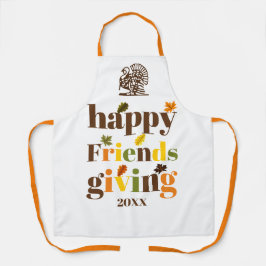 Farbenfrohe Typografie und Truthühner Freundschaft Schürze