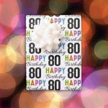 Farbenfrohe Typografie-Wrapping Paper des 80. Gebu