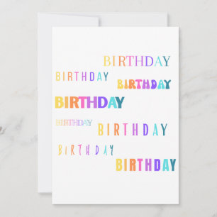 Farbenfrohe Typografie zum Geburtstag Feiertagskarte