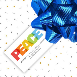 Farbenfrohe Überschneidung PEACE Christmas Wish Geschenkanhänger