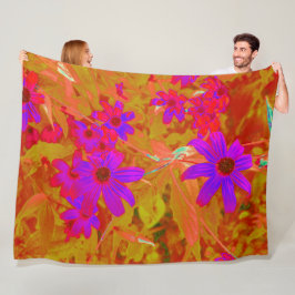 Farbenfrohe Ultra-Violet-, Magenta- und Rote Wildb Fleecedecke