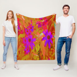 Farbenfrohe Ultra-Violet-, Magenta- und Rote Wildb Fleecedecke