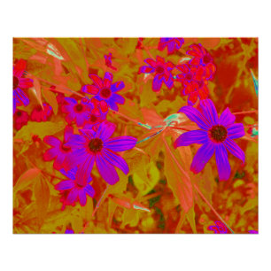 Farbenfrohe Ultra-Violet-, Magenta- und Rote Wildb Poster