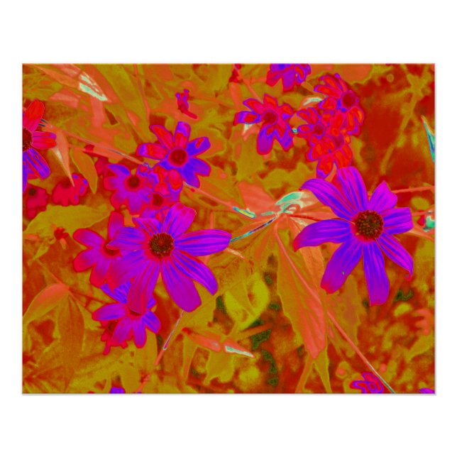 Farbenfrohe Ultra-Violet-, Magenta- und Rote Wildb Poster (Vorderseite)