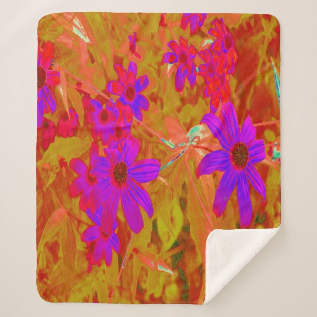 Farbenfrohe Ultra-Violet-, Magenta- und Rote Wildb Sherpadecke (Vorderseite)