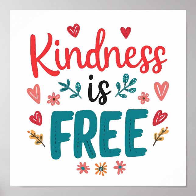 Farbenfrohe und aufblühende Gütesiegel Poster (Vorne)