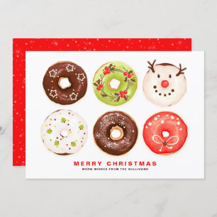 Farbenfrohe und festliche Donuts Frohe Weihnachten