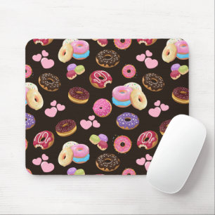 Farbenfrohe und geschmackvolle Donuts und Herz Mousepad