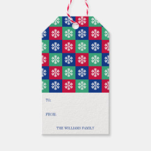 Farbenfrohe und helle Weihnachtsgeschenke Geschenkanhänger