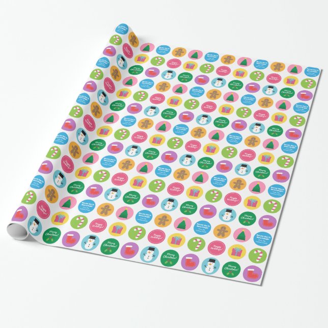 Farbenfrohe und helle Weihnachtsgeschenke Geschenkpapier (Ungerollt)