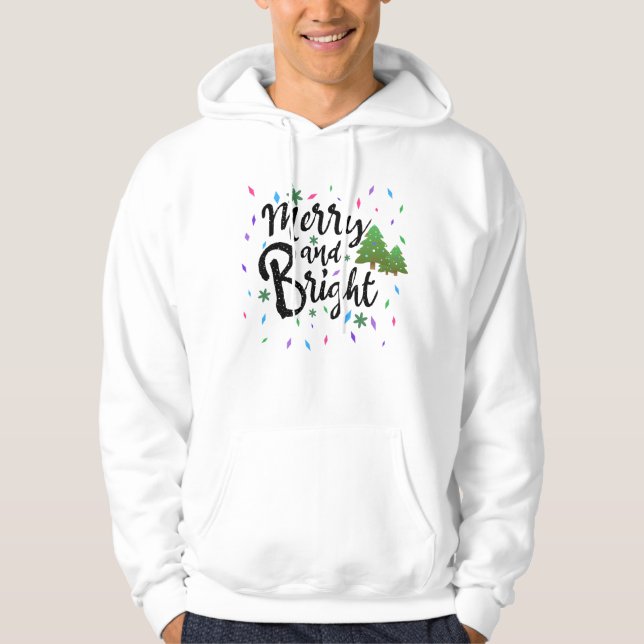 Farbenfrohe und helle Weihnachtstypografie Hoodie (Vorderseite)