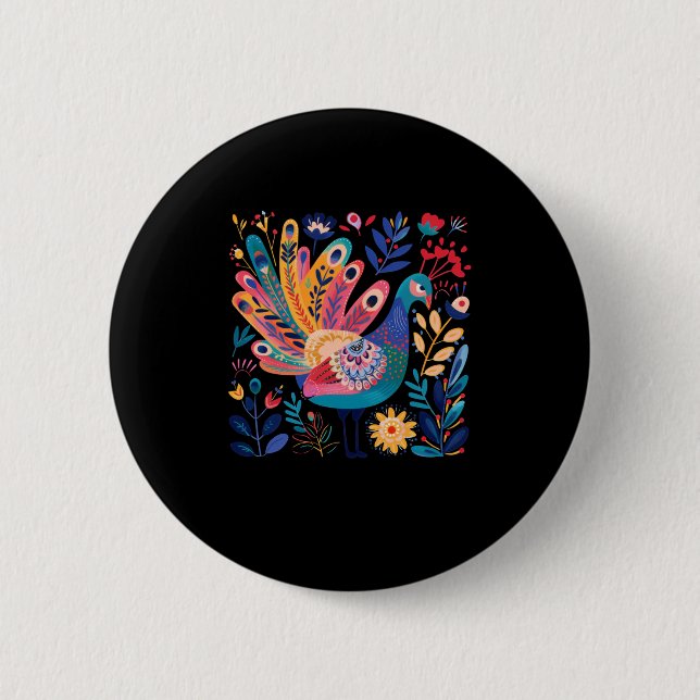 Farbenfrohe und künstlerische Illustration eines P Button (Vorderseite)