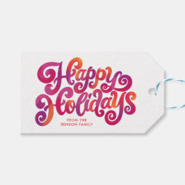 Farbenfrohe und kurvenreiche Ferien Handschrift Geschenkanhänger