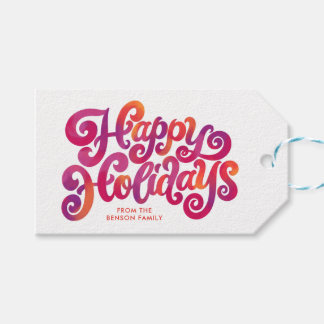 Farbenfrohe und kurvenreiche Ferien Handschrift Geschenkanhänger