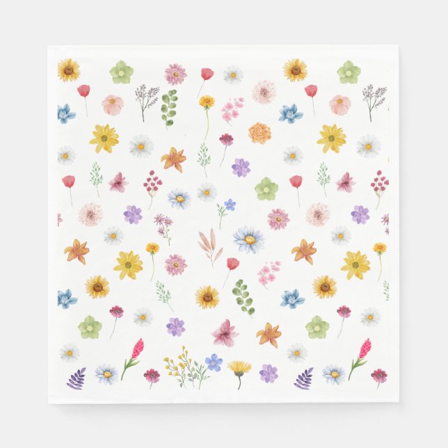 Farbenfrohe und lebendige Wildblumen Tabelle Napki Serviette (Vorderseite)