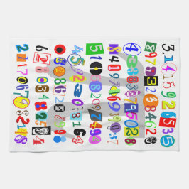 Farbenfrohe und lustige Darstellung der Pi Küchentuch