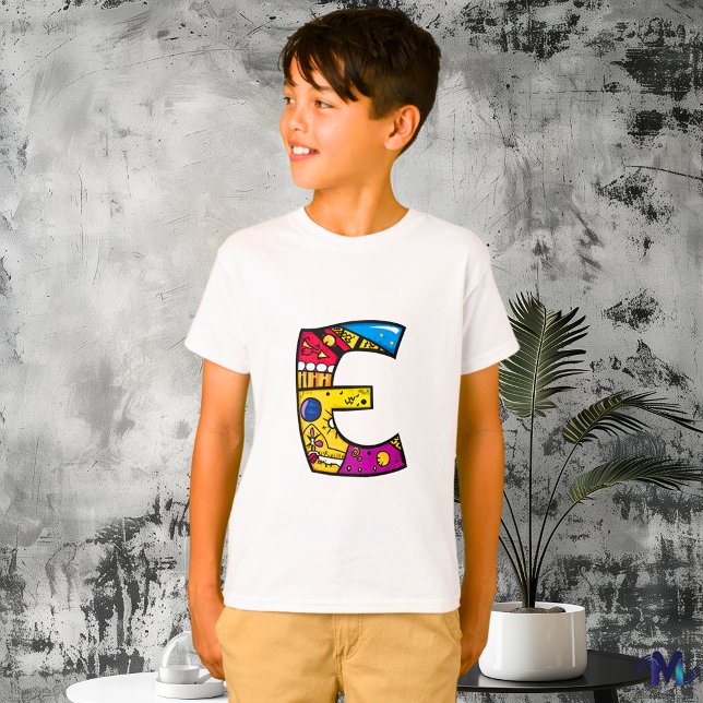 Farbenfrohe und lustige Monogram E Tribal und Dood T-Shirt (Von Creator hochgeladen)