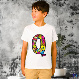 Farbenfrohe und lustige Monogram Q Tribal and Dood T-Shirt
