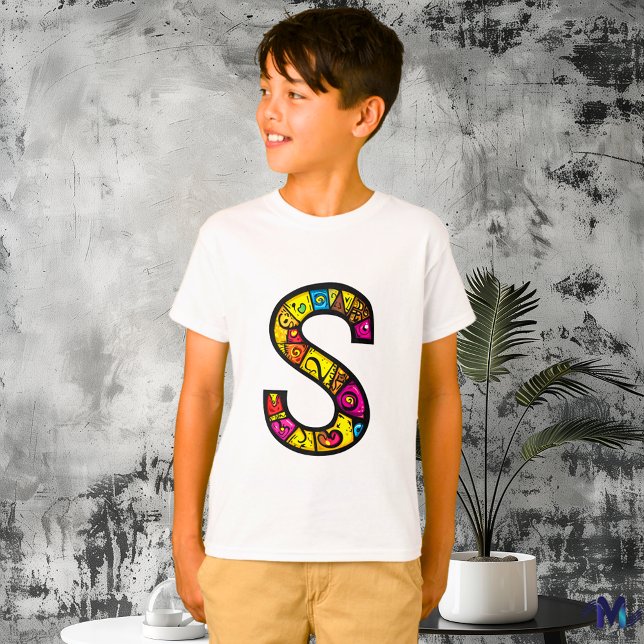 Farbenfrohe und lustige Monogram S Tribal und Dood T-Shirt (Von Creator hochgeladen)