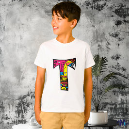 Farbenfrohe und lustige Monogram T Tribal and Dood T-Shirt