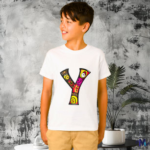Farbenfrohe und lustige Monogram Y Tribal and Dood T-Shirt