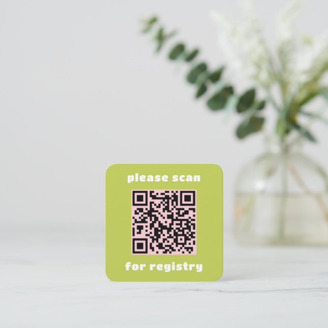 Farbenfrohe und lustige Registrierung einfügen Quadratische Visitenkarte (Stehend Vorderseite)