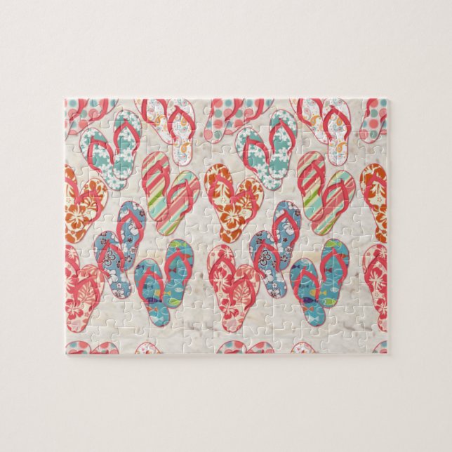 Farbenfrohe und lustige umdreh Flop Sommer Spaß! Puzzle (Horizontal)