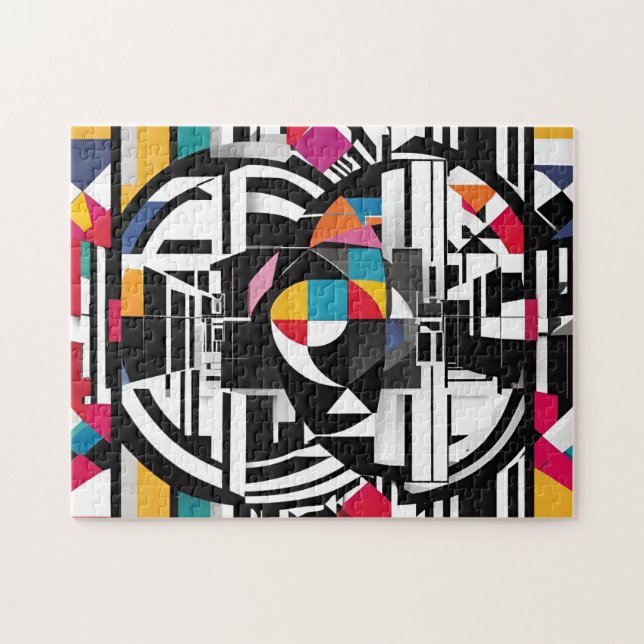 Farbenfrohe und moderne Spektakel der Abstraktion Puzzle (Horizontal)