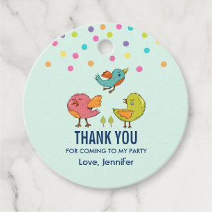 Farbenfrohe und Niedliche Whimsisches Vogeltrio Geschenkanhänger