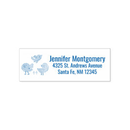 Farbenfrohe und Niedliche Whimsisches Vogeltrio Permastempel