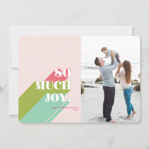 Farbenfrohe und Retro Joy Foto Weihnachtskarte Einladung