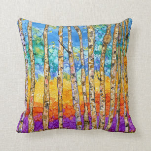 Farbenfrohe und schöne Aspen Bäume werfen Kissen