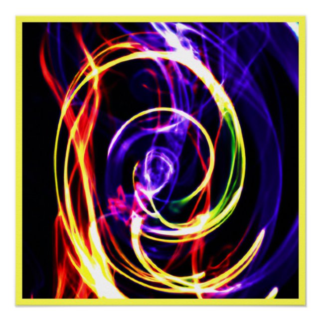 Farbenfrohe und stilvolle Neon Patterns Art Poster (Vorderseite)