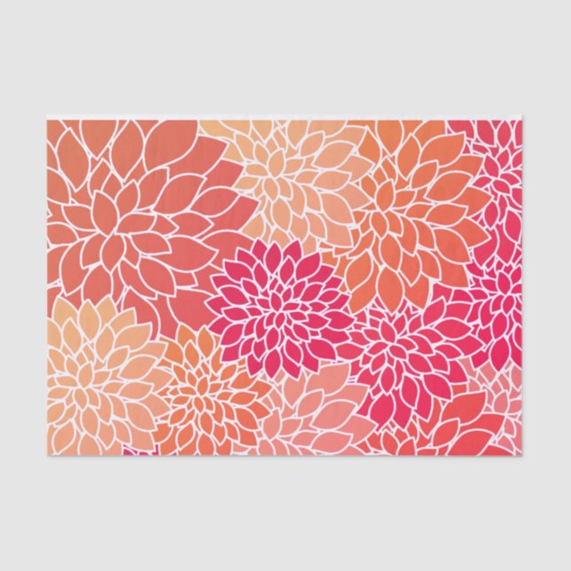 Farbenfrohe und stilvolle Zinnia-Blume Seidenpapier (Vorderseite)