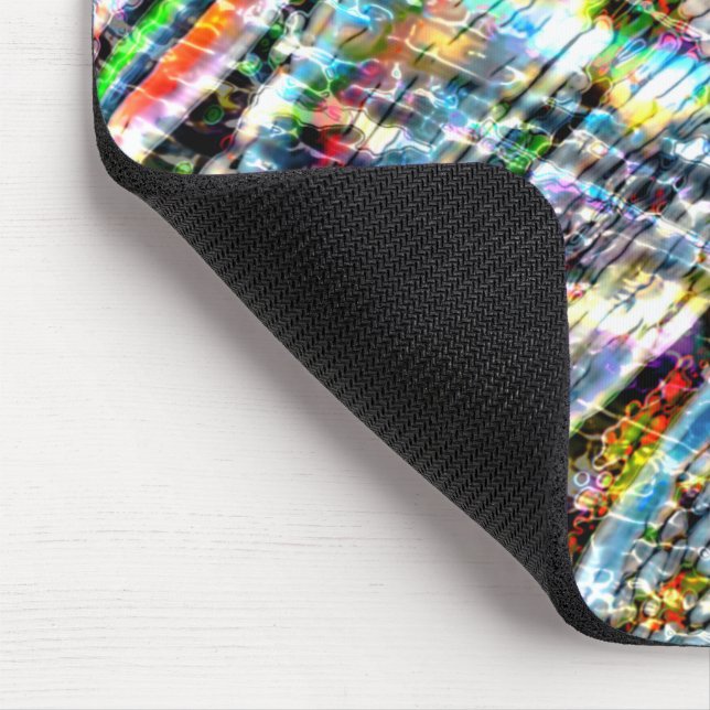 Farbenfrohe Unordnung mit leuchtenden Farbtupfern Mousepad (Ecke)
