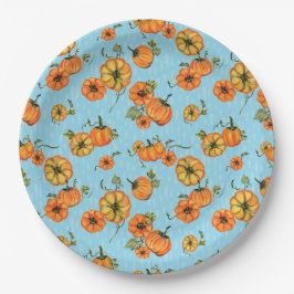 Farbenfrohe Unterdruckpumpen Orange/Blau Pappteller