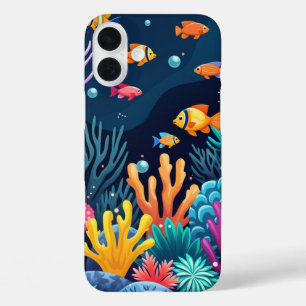 Farbenfrohe Unterwasserkorallenriffe und Fischlebe iPhone 16 Plus Hülle