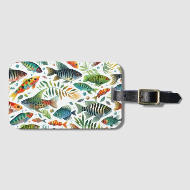 Farbenfrohe Unterwasserkunst Gepäckanhänger (Vorderseite (Horizontal))