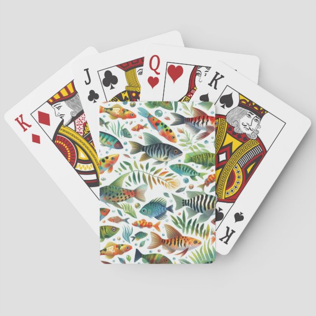 Farbenfrohe Unterwasserkunst Spielkarten (Rückseite)