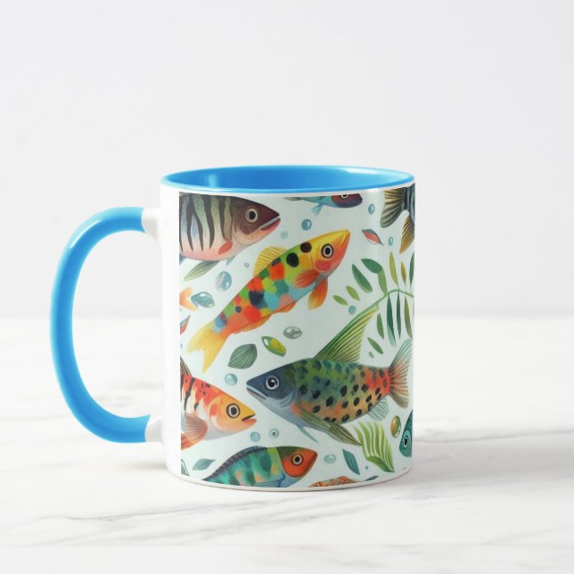 Farbenfrohe Unterwasserkunst Tasse (Links)