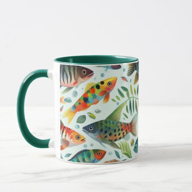 Farbenfrohe Unterwasserkunst Tasse (Links)