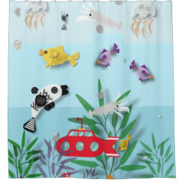 Farbenfrohe Unterwasserszene Duschvorhang