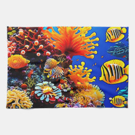 Farbenfrohe Unterwasserwelt Geschirrtuch