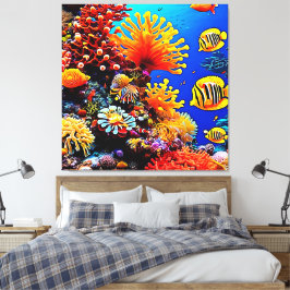 Farbenfrohe Unterwasserwelt Leinwanddruck
