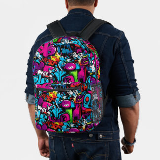 Farbenfrohe Urban Graffiti Bedruckter Rucksack