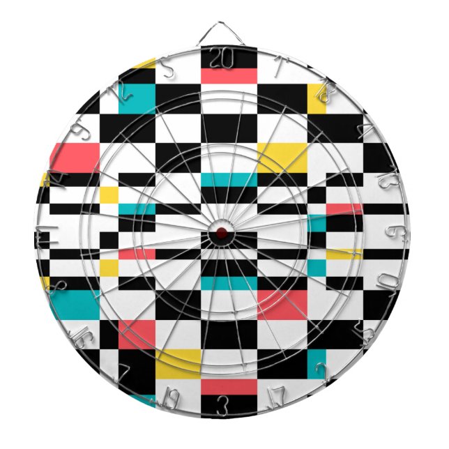 Farbenfrohe, urbane, moderne, trendige geometrisch dartscheibe (vorne)