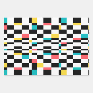 Farbenfrohe, urbane, moderne, trendige geometrisch geschenkpapier set
